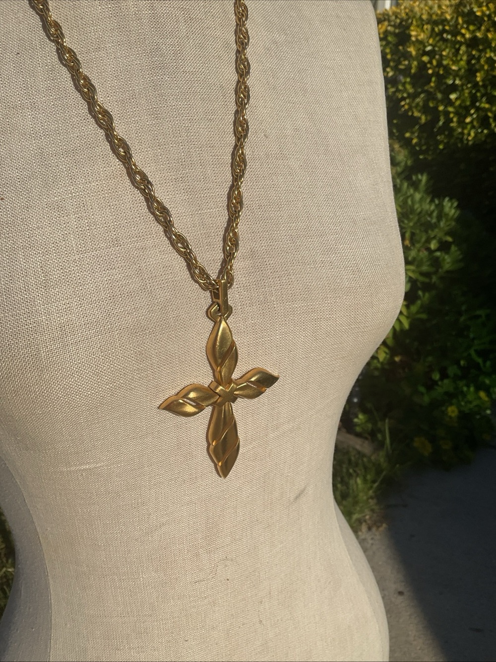 - vintage Trifari matte cross pendant  Elegant Women's Jewelry